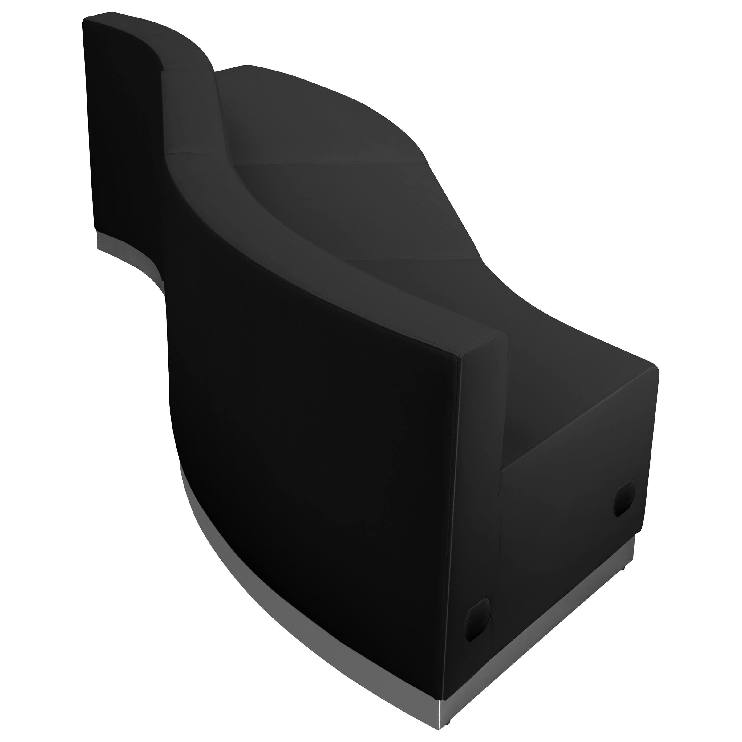 Alt View 3. Emma + Oliver - Faux Leather Modular Reception Seating Configuration, 3 Pieces - Black.