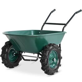 Best Choice Products - 16" Performance Tires Dual-Wheel Wheelbarrow Cart, 500Lb Capacity, Extra Large Wheels - Green