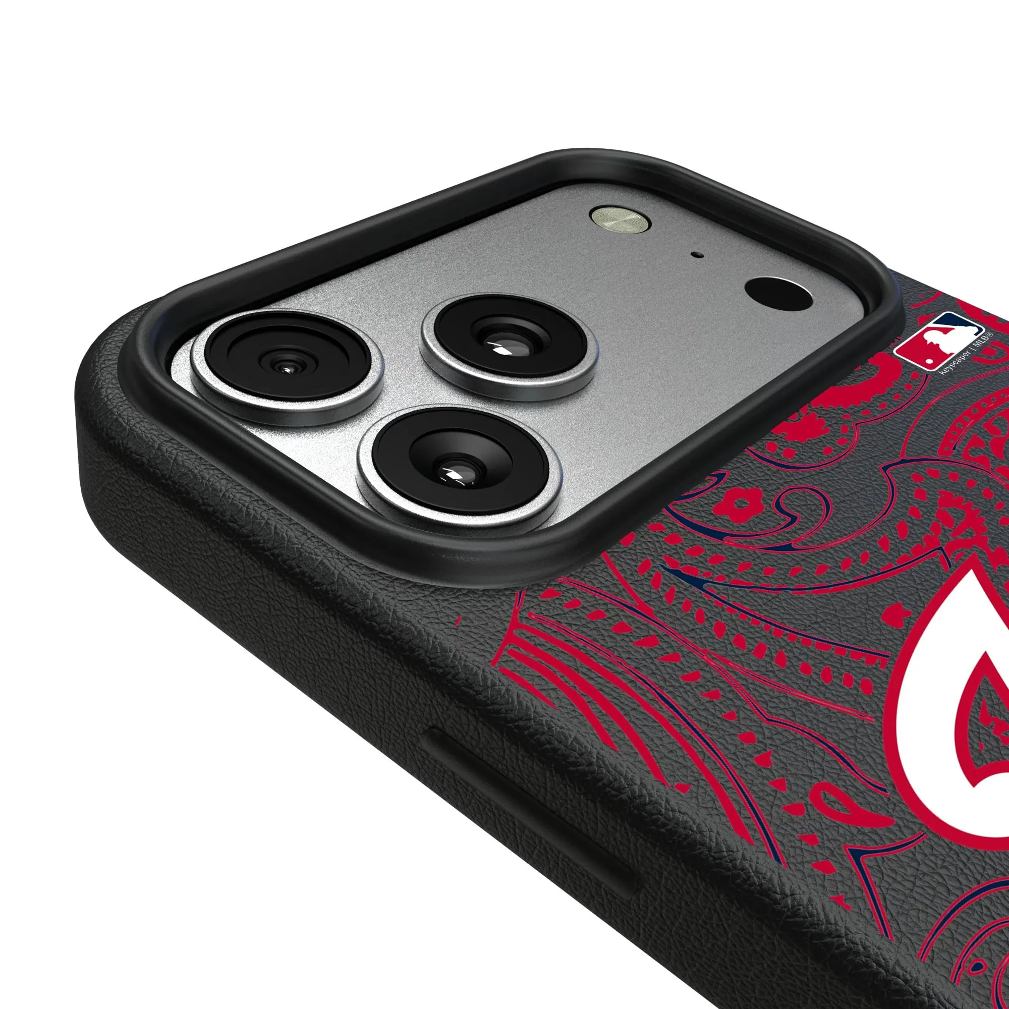 Alt View 2. Keyscaper - Washington Nationals Paisley iPhone Magnetic Bump Case - 15 Pro Max - Black.