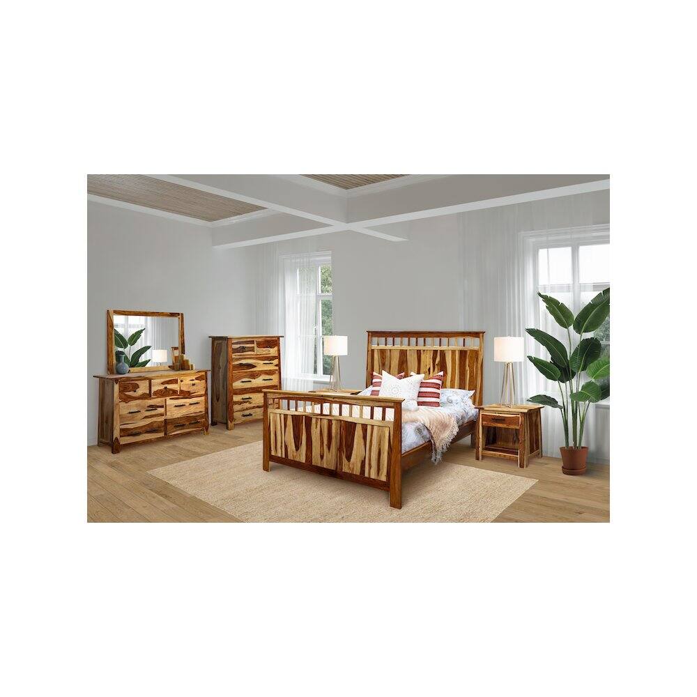 Alt View 4. Porter Designs - Kalispell Solid Sheesham Wood Nightstand - Natural.