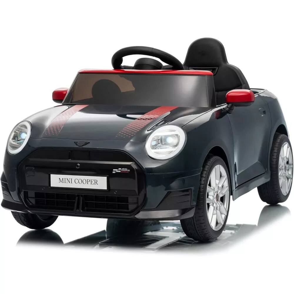 GARVEE- 12V Licensed BMW MINI Ride On Car for Kids with 4.0 G Remote Control, LED Lights & Music, 3 Speeds- Black