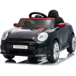 GARVEE - 12V Licensed BMW MINI Ride On Car for Kids with 4.0 G Remote Control, LED Lights & Music, 3 Speeds - Black