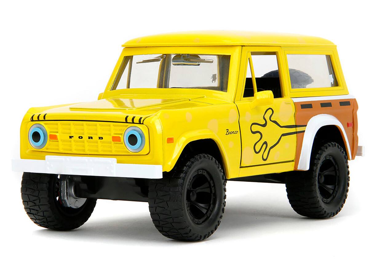 JADA 1973 フォード・ブロンコ & スポンジボブ・フィギア Jada 1973 Ford Bronco w/ Graphics & SpongeBob Figure