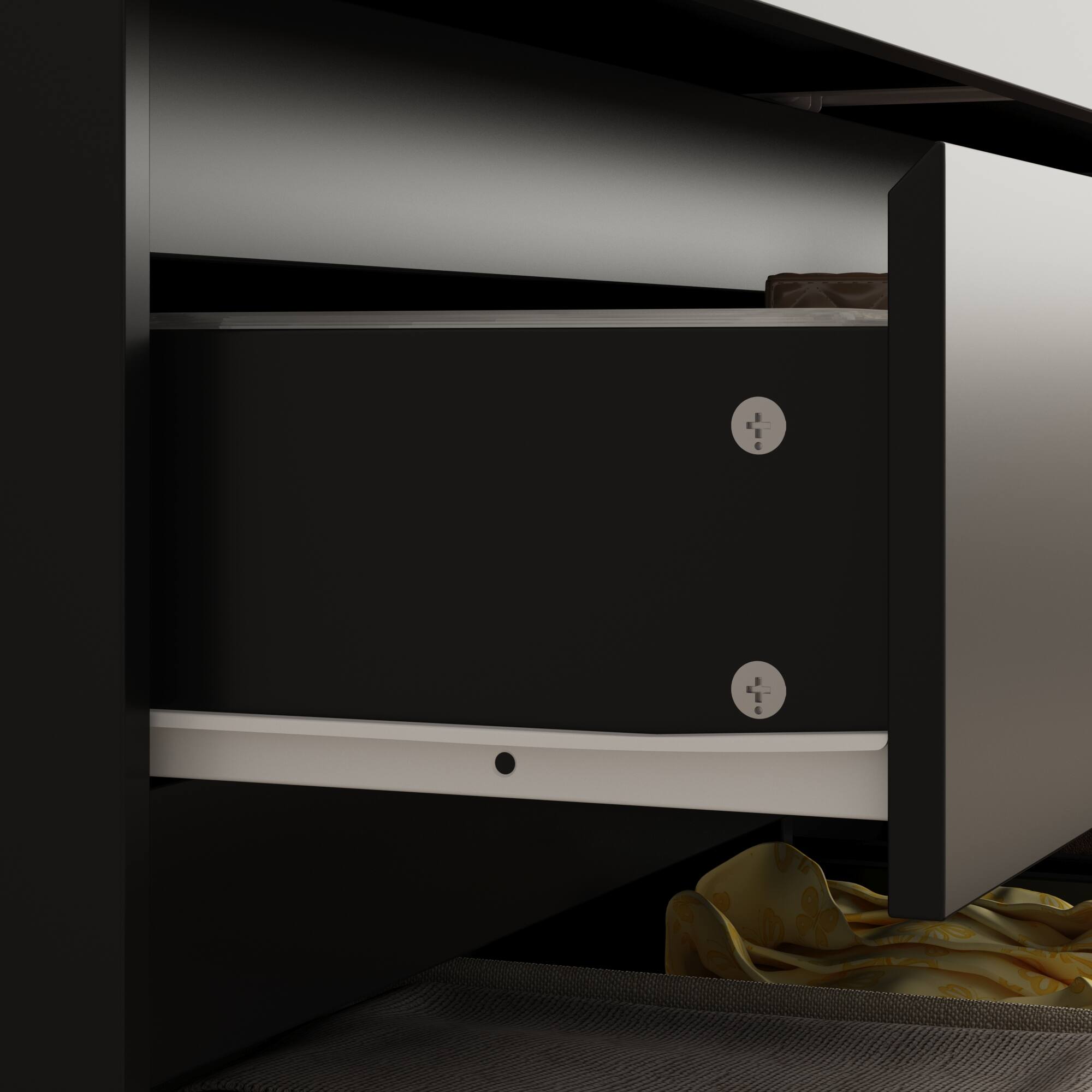 Alt View 6. Famapy - Famapy Horizontal 12 - Drawer Dresser: Arched - Front & Hidden - Handle Chest of Drawers - Black.
