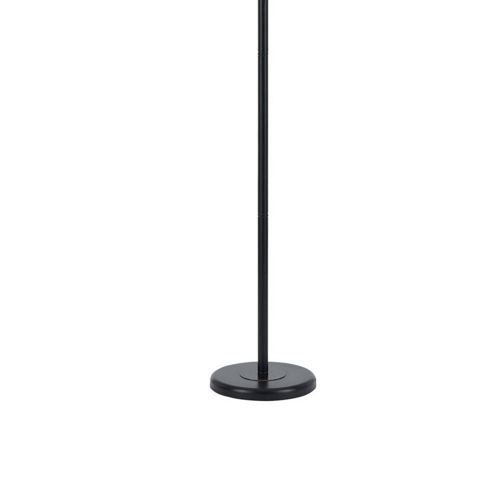 Back. Manhattan Lane - Metal Round 3 Way Torchiere Lamp with Frosted Shade.