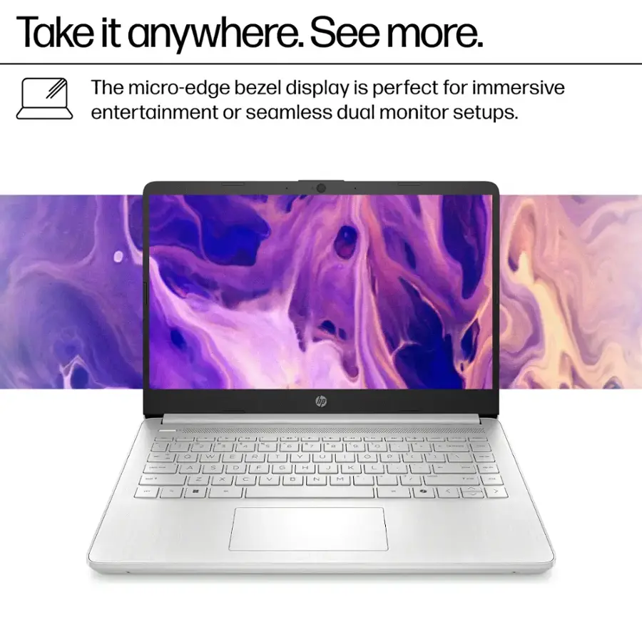 Take it anywhere. See more. The micro-edge bezel display is perfect for immersive entertainment or seamless dual monitor setups.