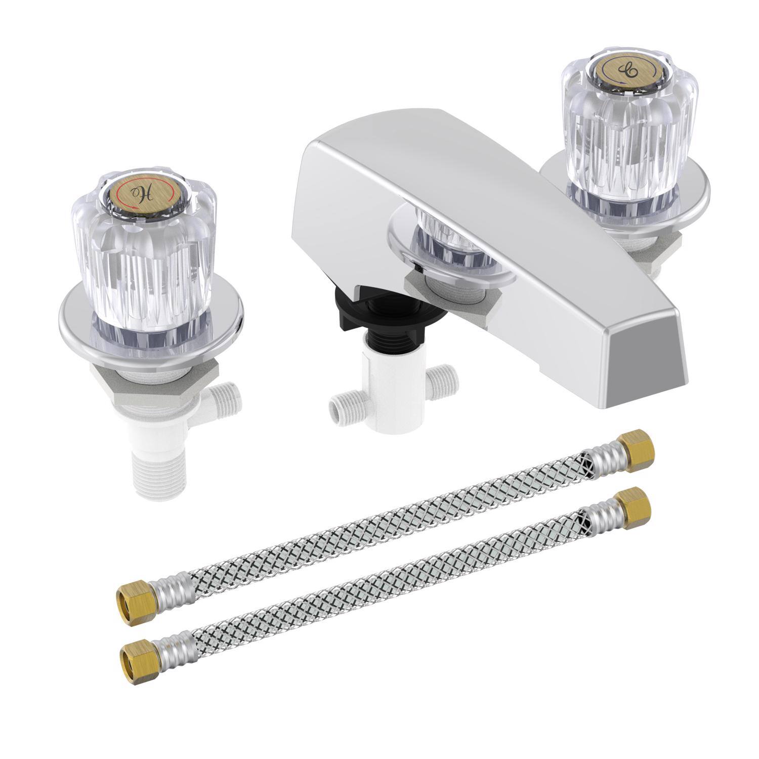 Angle. HomePlus - Home Plus 2-Handle Chrome Deck Mount Tub Faucet - Silver.