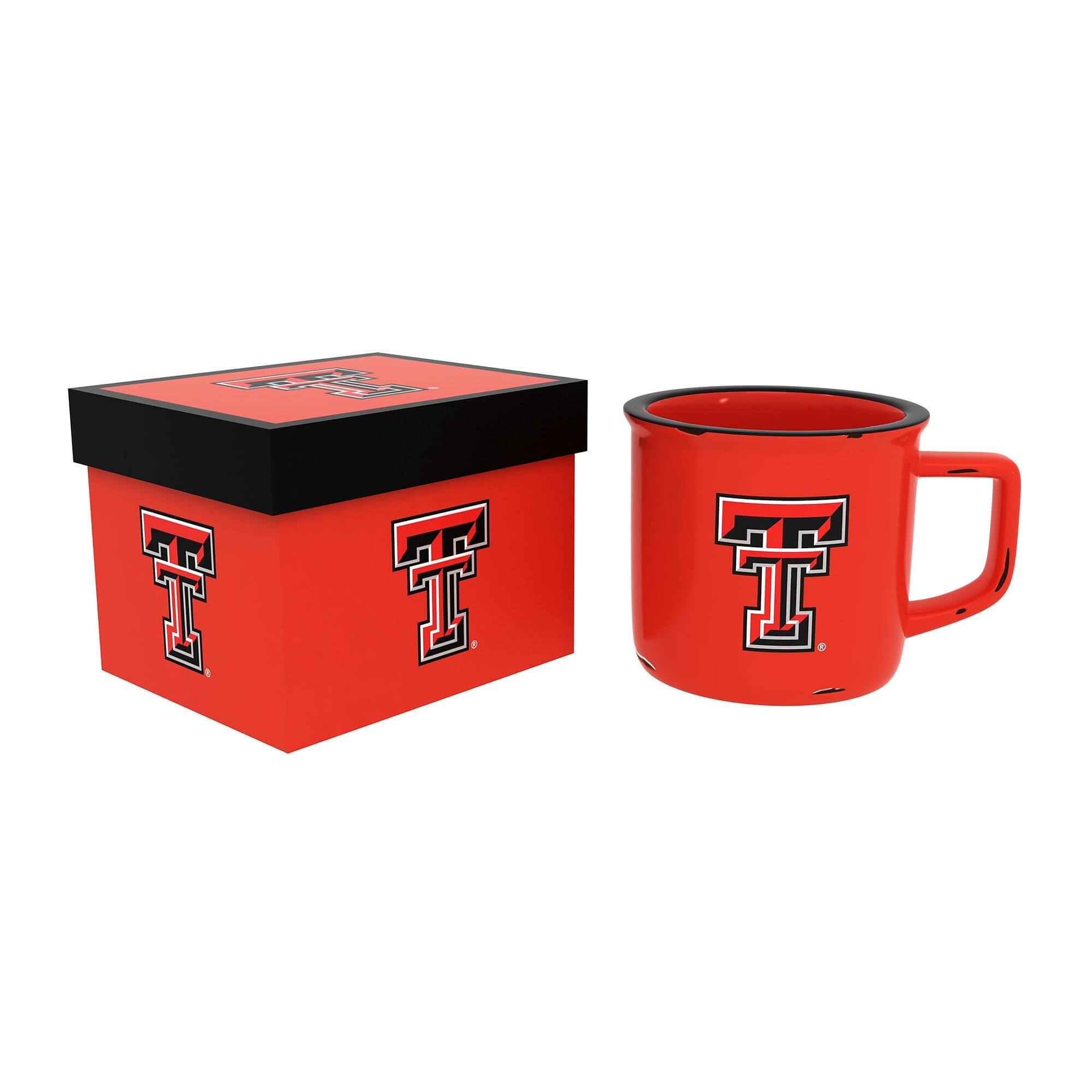 Front. Evergreen Enterprises - Texas Tech Red Raiders 14oz. Ceramic Camp Cup with Gift Box - Multicolor.