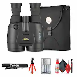 Canon - 15x50 IS All-Weather Image Stabilized Binoculars + Flexible Tripod + More w essential (International Version)