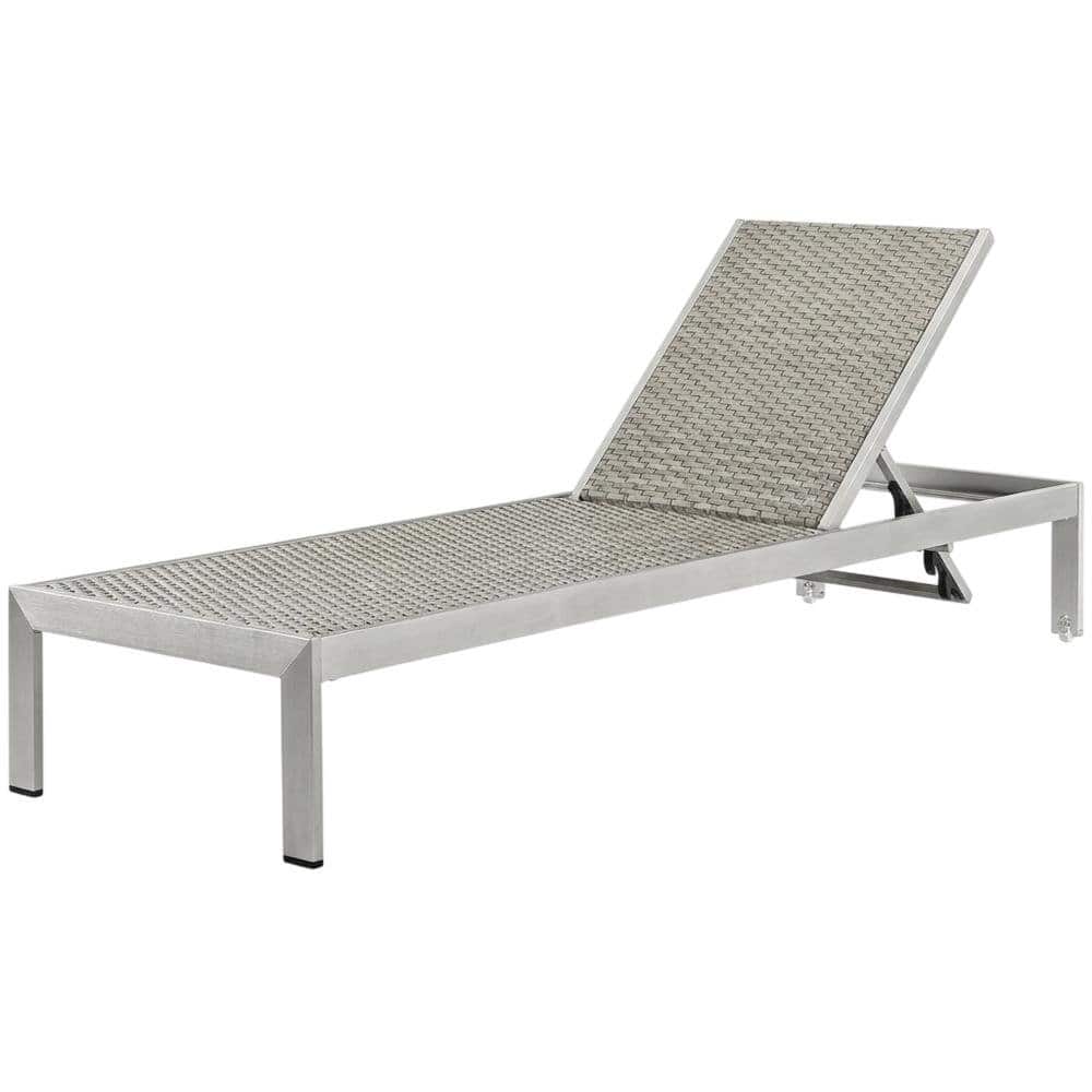 Outdoor Escape - Aluminum Rattan Outdoor Lounge Chair With Adjustable Backrest - Silver