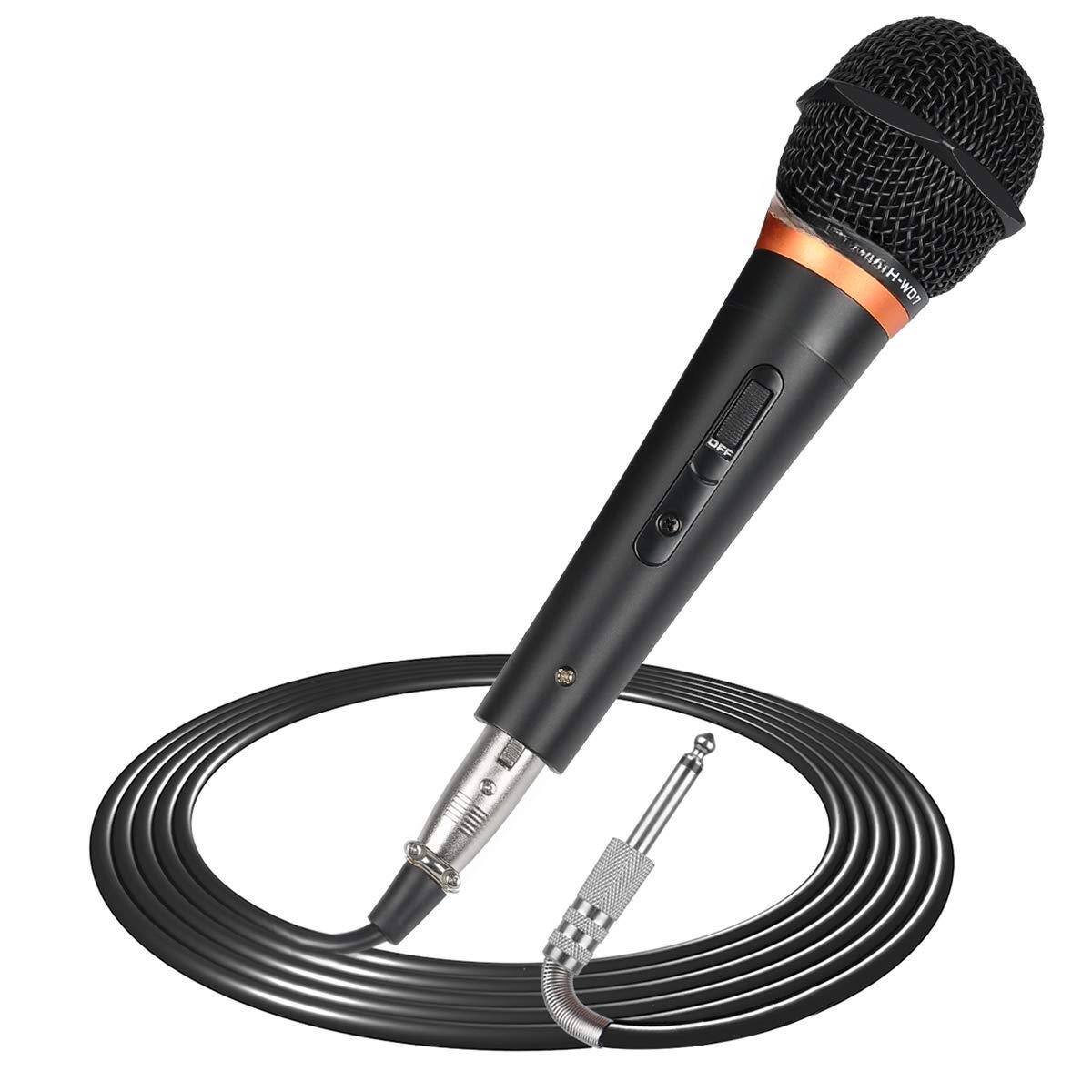 Dazzling Pops - Wired Vocal Dynamic Handheld Microphones Includes Detachable Xlr Cable And On off Metal - H-W07
