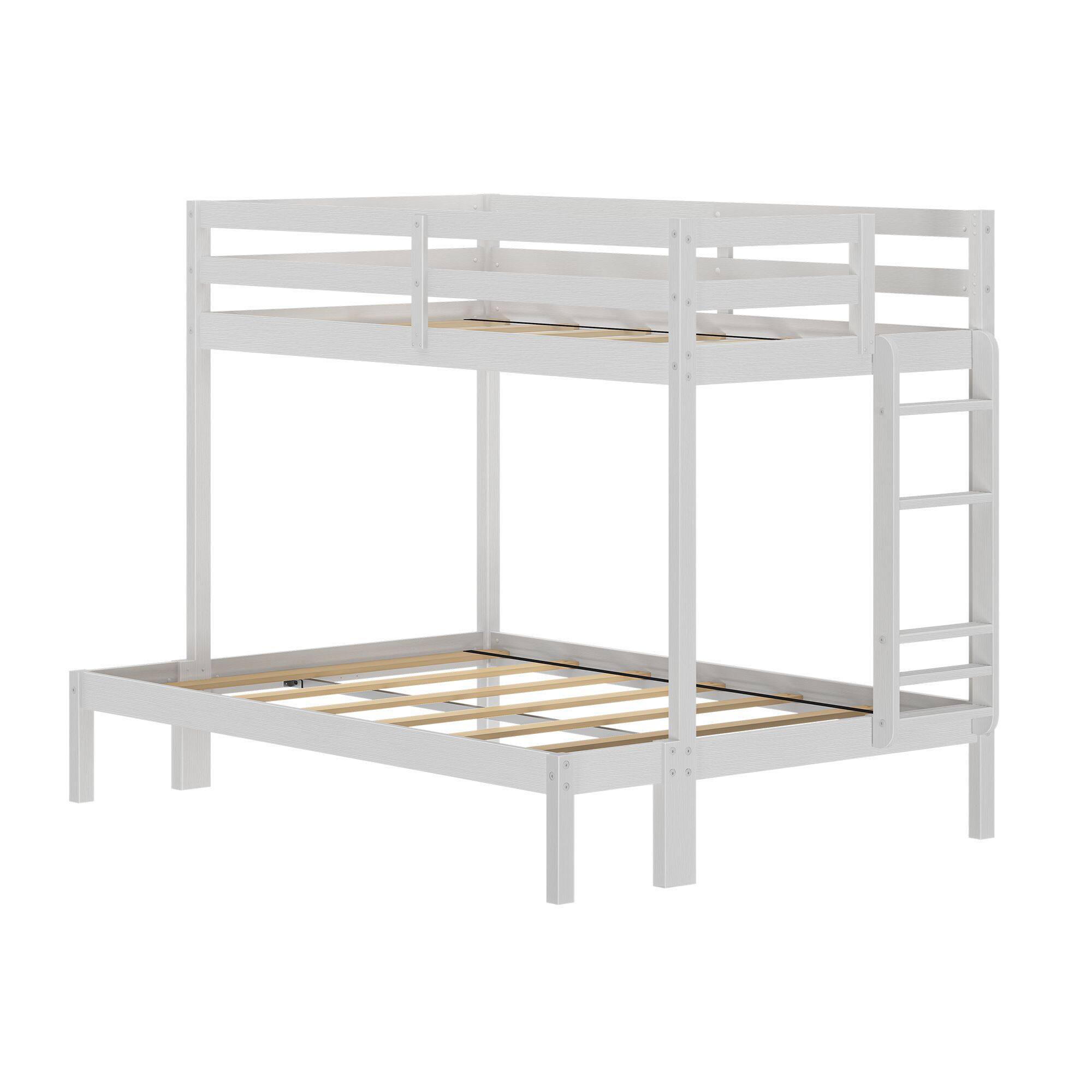 Alt View 5. Grain & Grove - Bear Plywood Twin/Full Bunk, Brushed White - White.