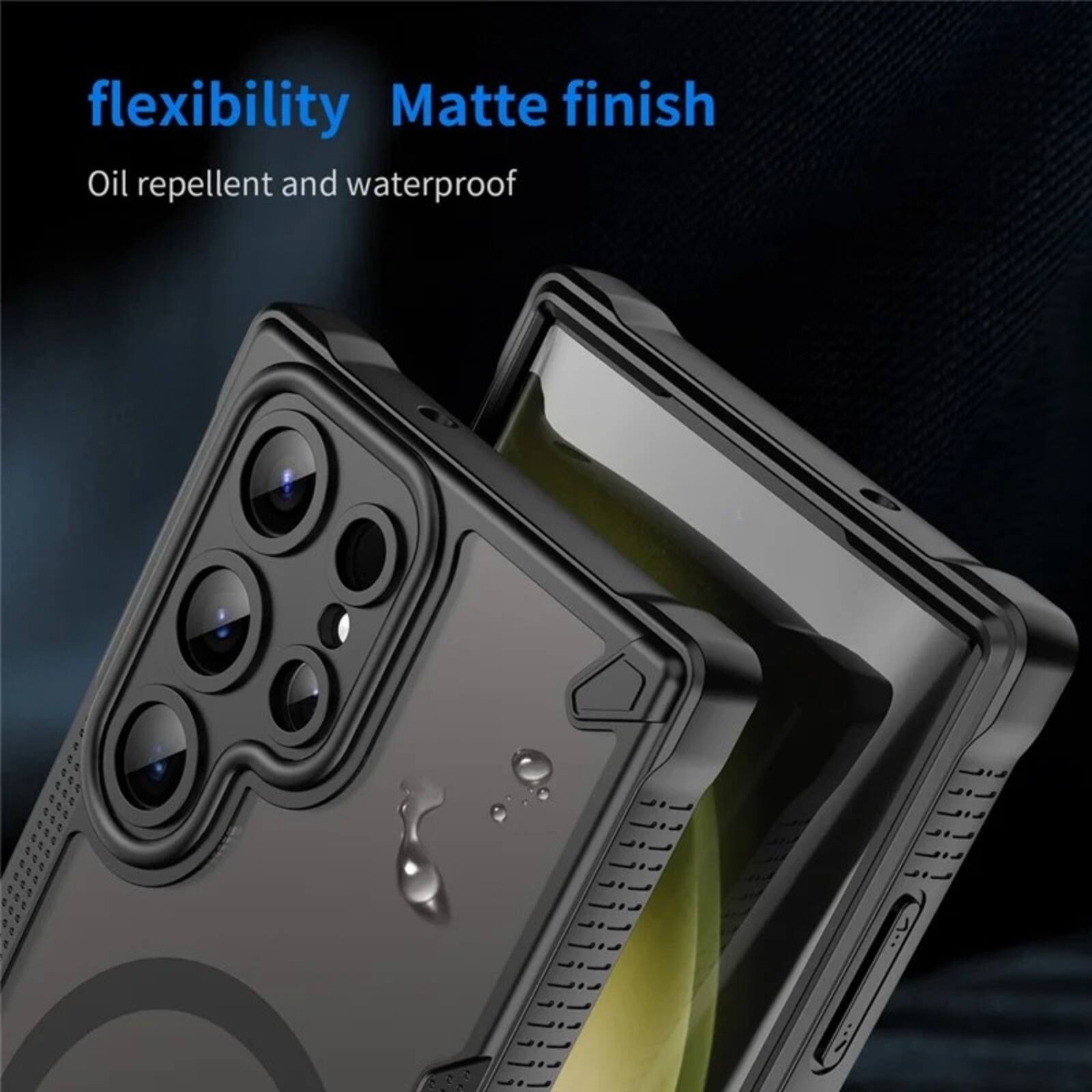 flexibility  
Matte finish  
Oil repellent and waterproof
