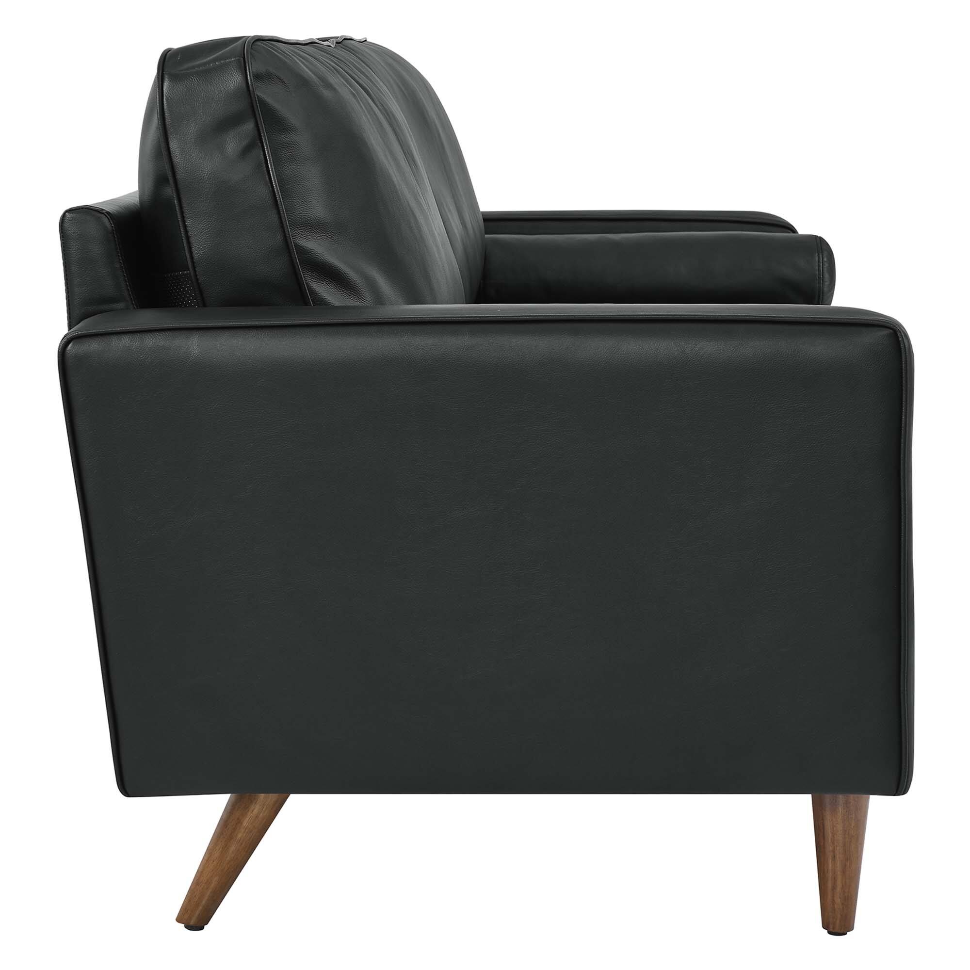 Left. Modway - Valour 81" Leather Sofa by Modway - Black.