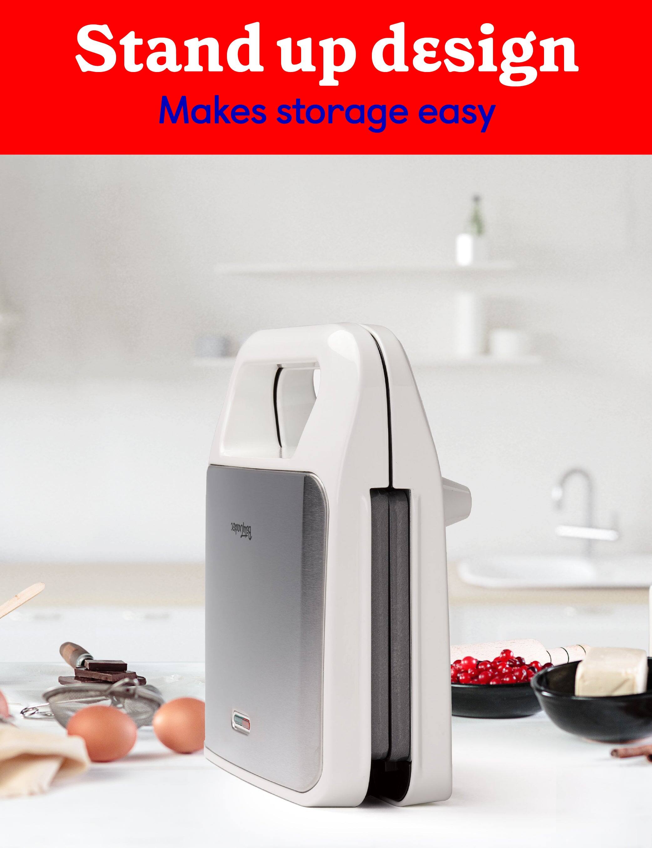 Stand up design  
Makes storage easy