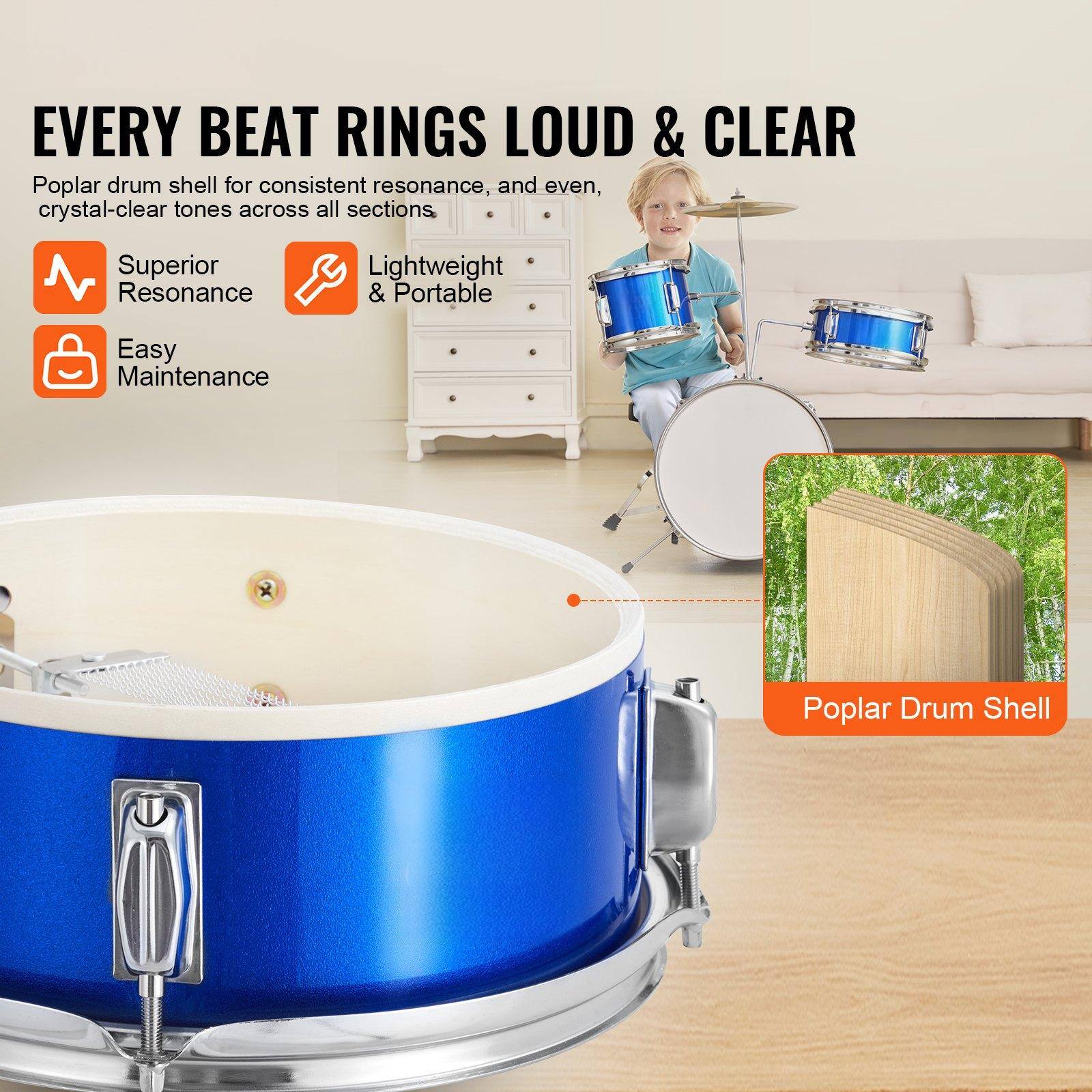 **EVERY BEAT RINGS LOUD & CLEAR**

Poplar drum shell for consistent resonance, and even, crystal-clear tones across all sections.

- Superior Resonance
- Lightweight & Portable
- Easy Maintenance

Poplar Drum Shell
