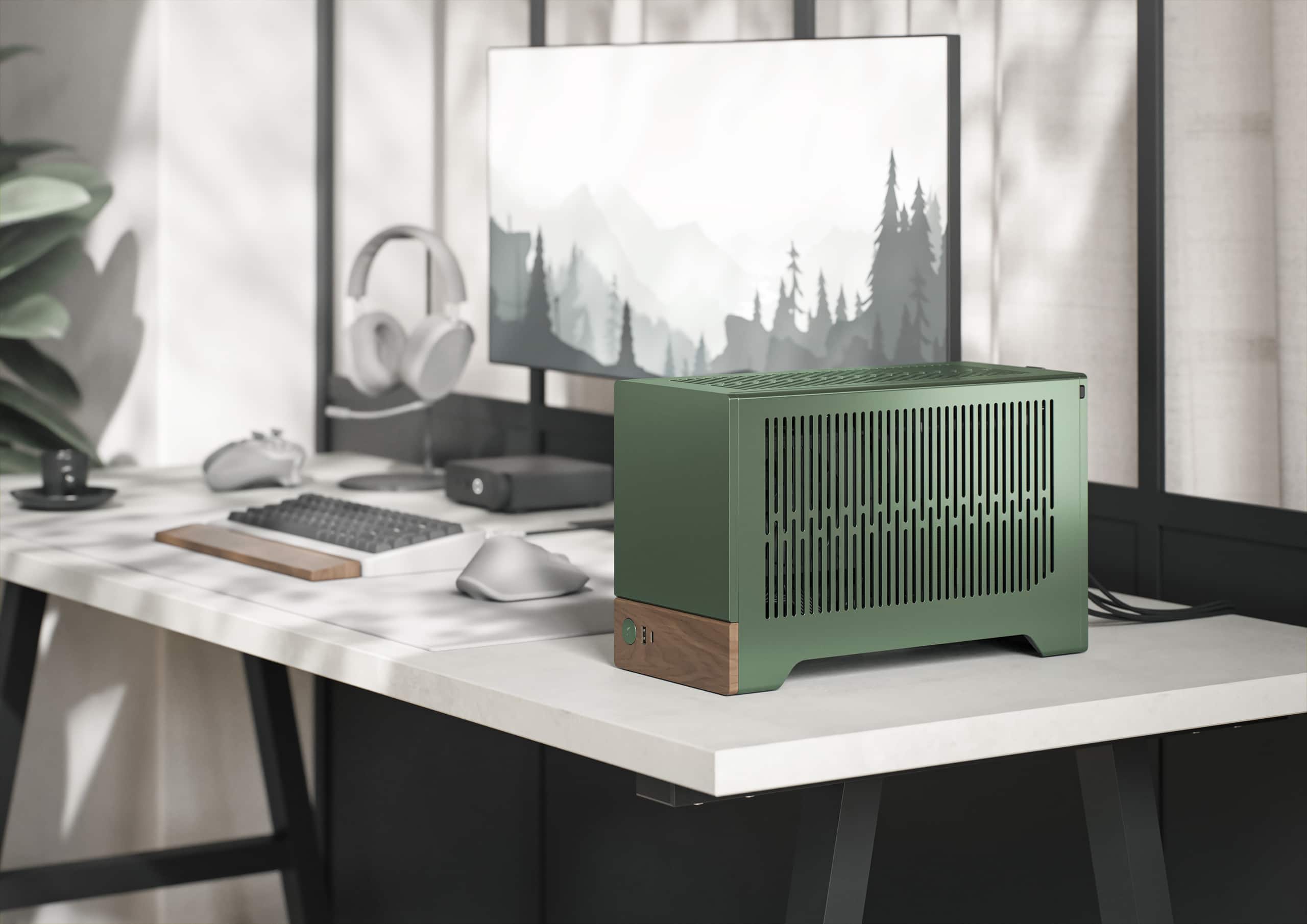 Alt View 28. Fractal Design - Terra Jade Mini-ITX Small Form Factor PC Case with PCIe 4.0 Riser - Jade.