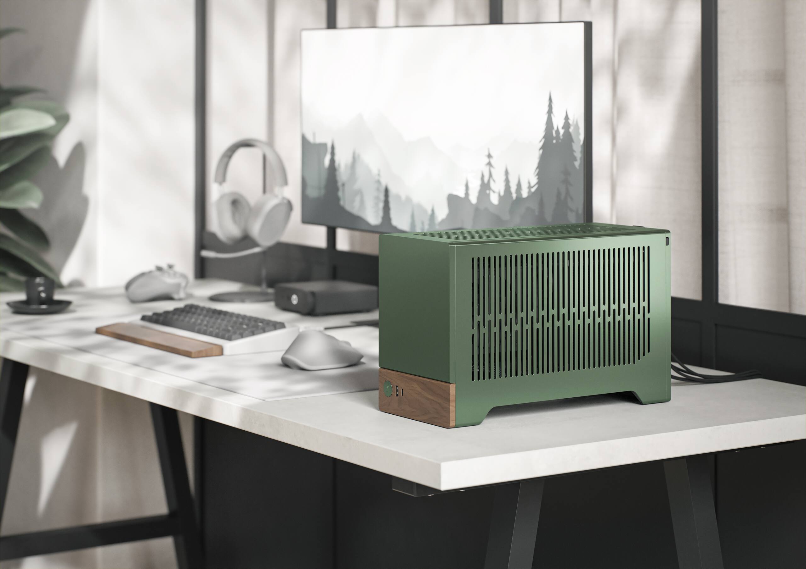 Alt View 28. Fractal Design - Terra Jade Mini-ITX Small Form Factor PC Case with PCIe 4.0 Riser - Jade.