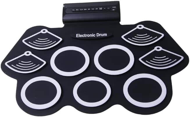 GARVEE - Electronic Roll Up Drum Set - 9 Pads, Portable, with App Control & Bluetooth MIDI, Perfect for Beginners