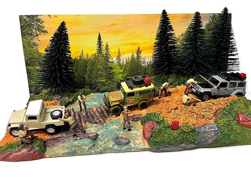 Angle. American Diorama - "Overland Off-Road" Diorama with Forest Background for 1/64 Scale Models by American Diorama - Multi.