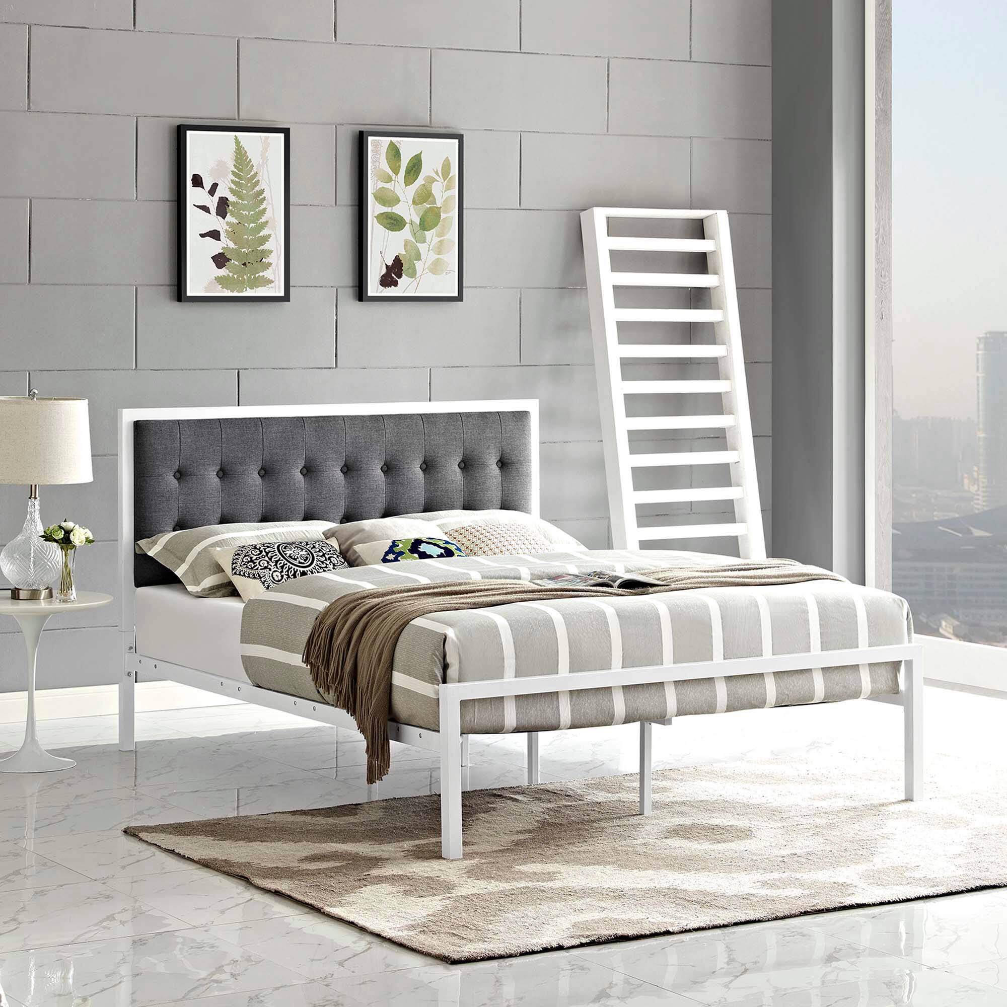 Alt View 2. Modway - Elsie Queen Bed Frame - Gray.