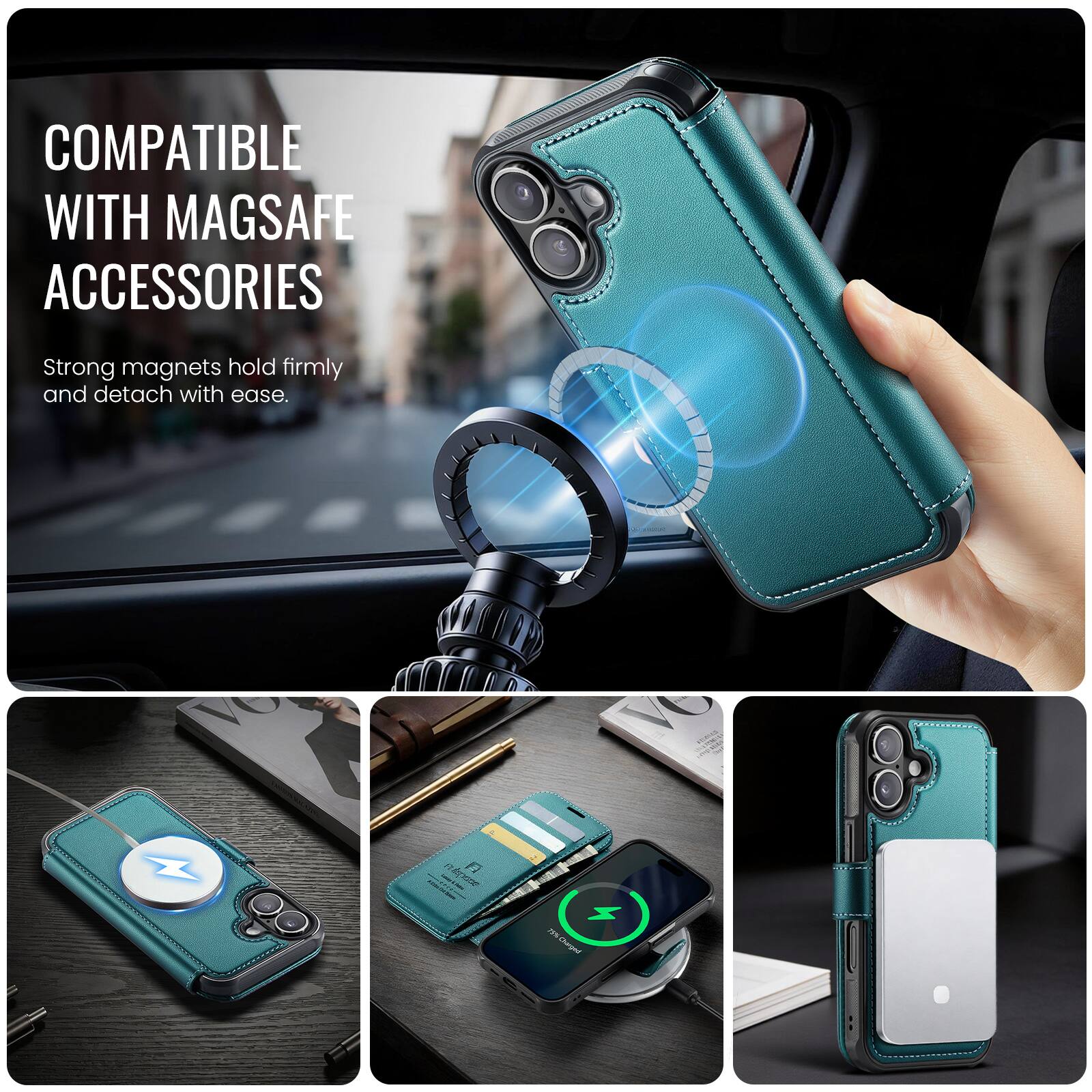 COMPATIBLE WITH MAGSAFE ACCESSORIES

Strong magnets hold firmly and detach with ease.