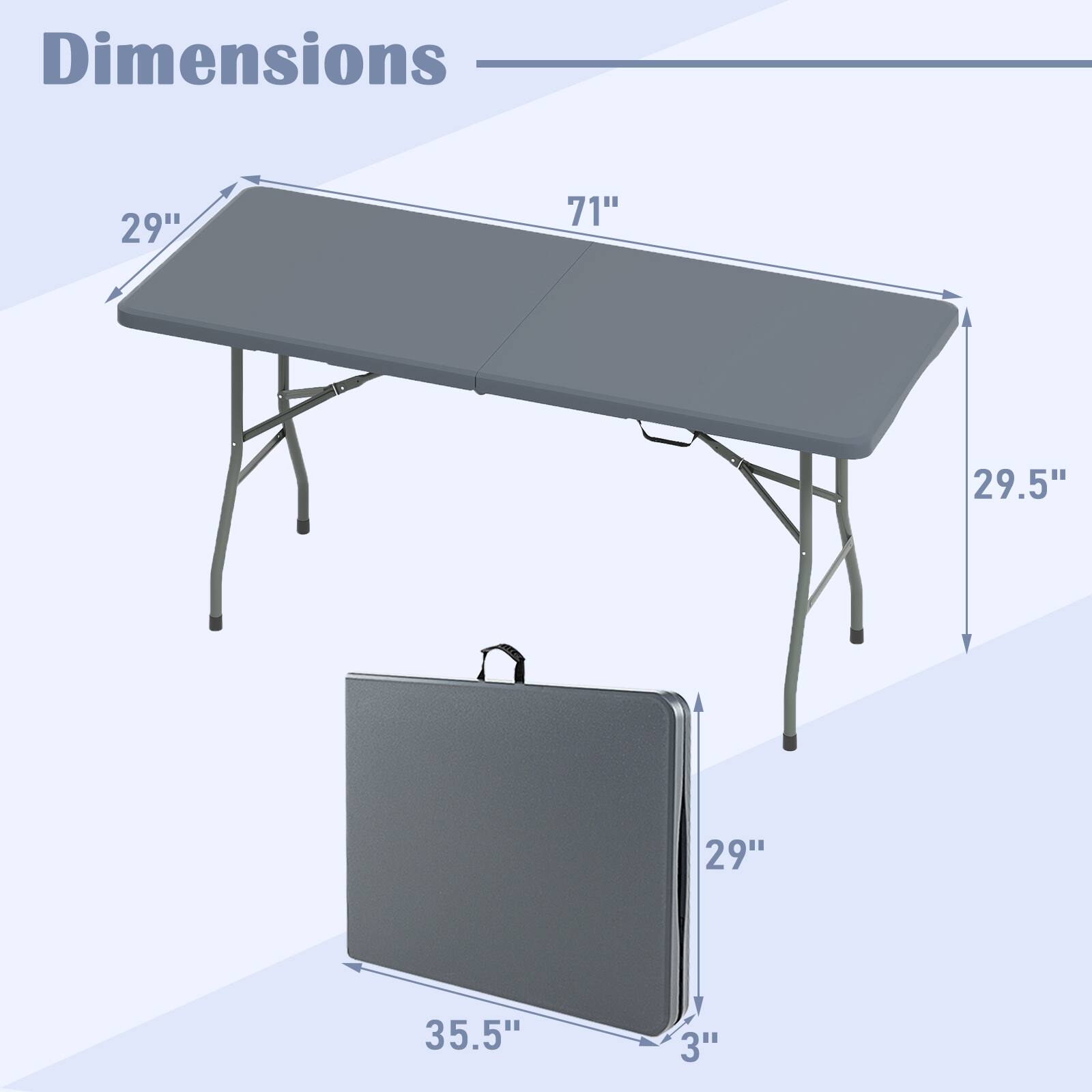 Dimensions: 29" x 71" x 29.5" x 29" x 35.5" x 3"