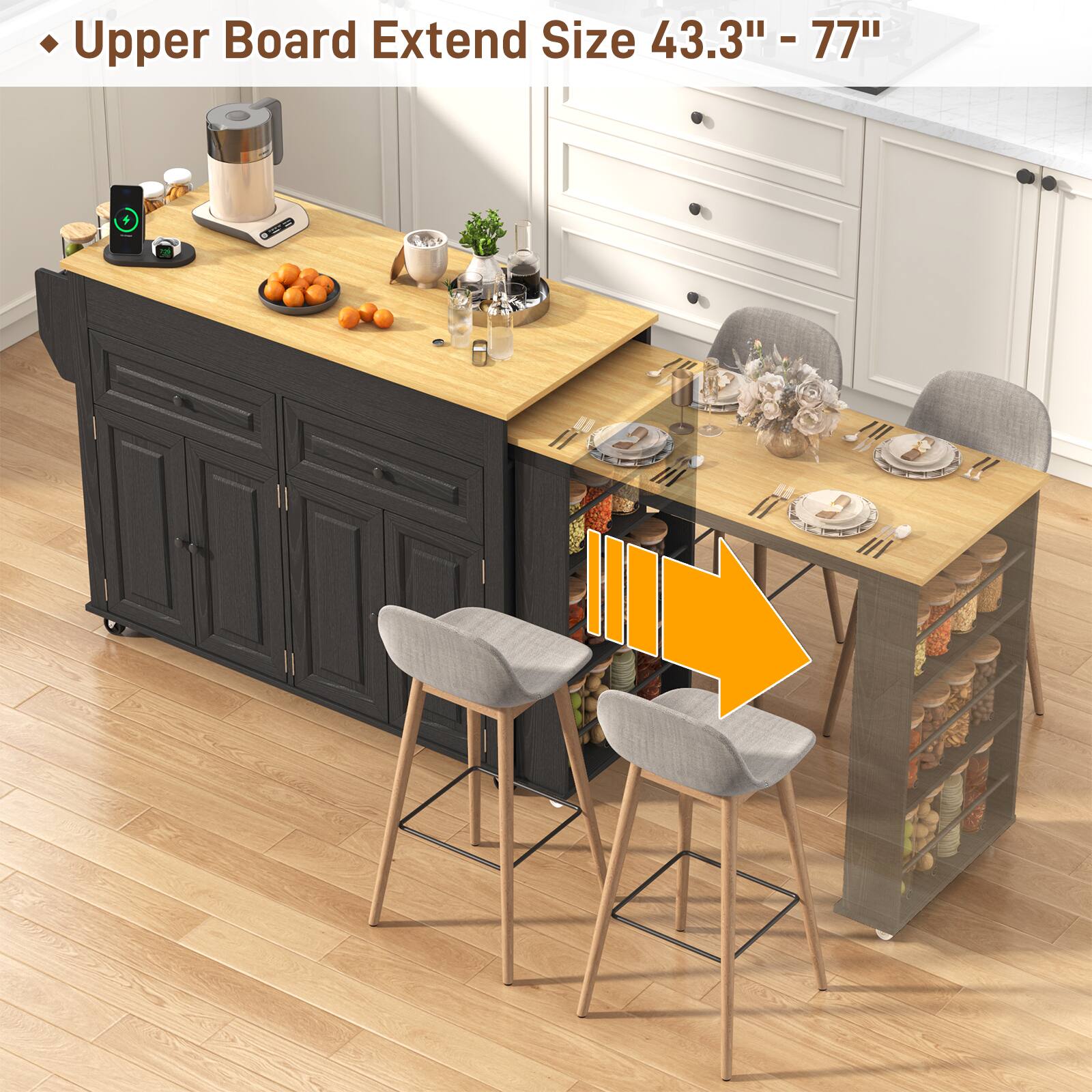 Upper Board Extend Size 43.3" - 77"