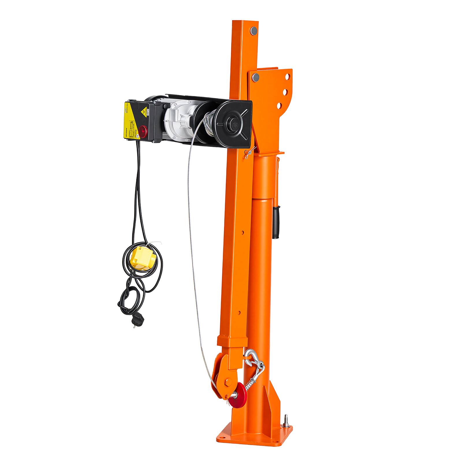 Alt View 5. VEVOR - Electric Truck Crane, 1100 lbs Pickup Truck Crane with PA800 Electric Hoist, 360° Rotating Telescopic Boom, Premium - Orange;Black.