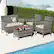 Alt View 3. Costway - Costway 4 PCS Patio Furniture Set with Washable Cushions and Tempered Glass Coffee Table - Beige.