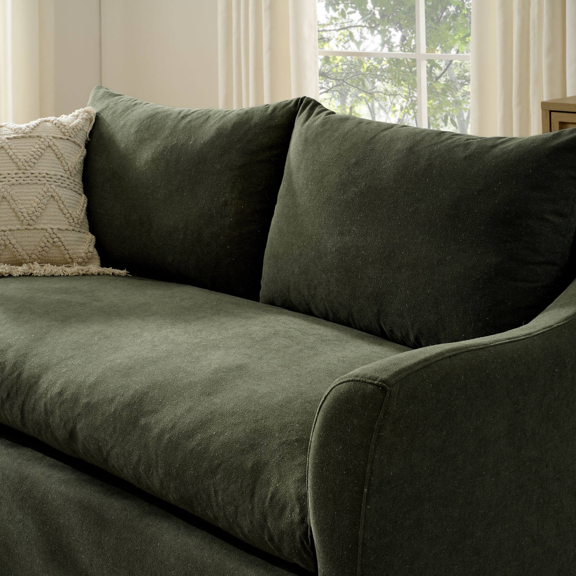 Alt View 5. Modway - Somerset 70" Linen Blend Slipcovered Loveseat by Modway - Sage.