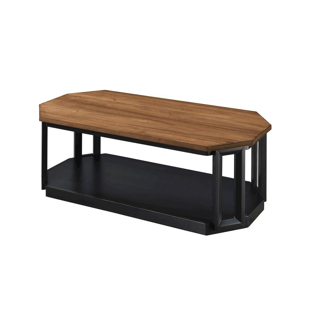 Left. New Classic Furniture - Decker 3-Piece Wood Occasional Table Set in Black/Brown - Black/Brown.
