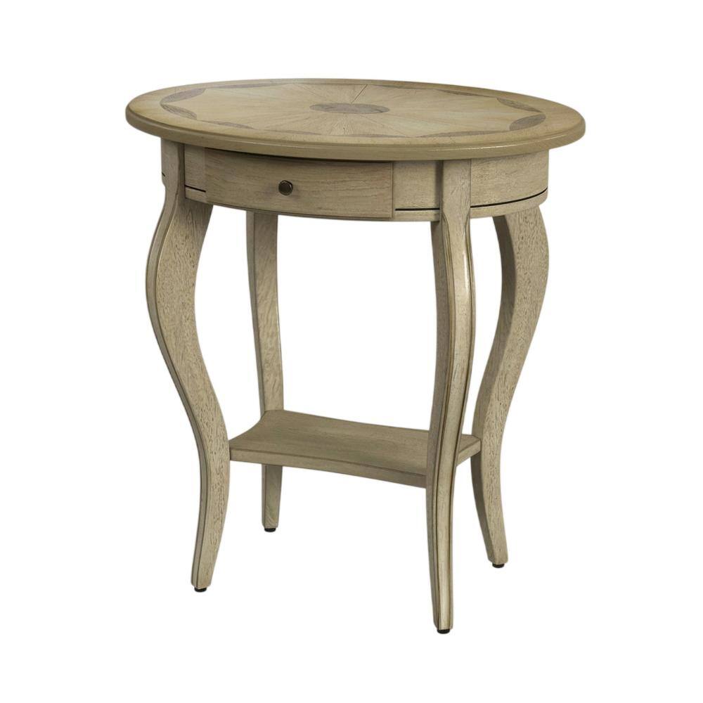 Front. Butler Specialty - Jeanette Oval Wood Side Table - Beige.