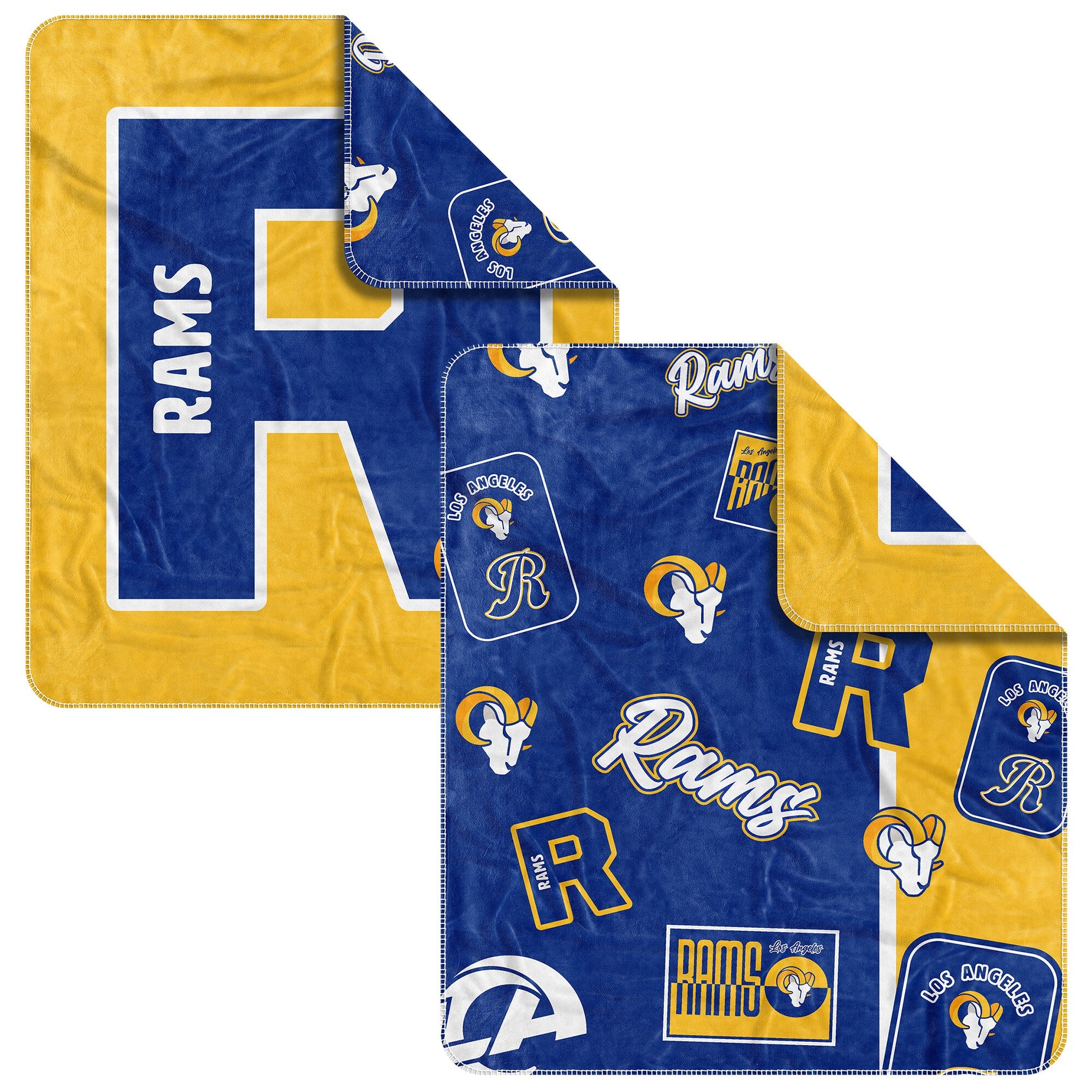 Logo Brands - Los Angeles Rams 50- x 60- Dream Weave Throw Blanket - Royal
