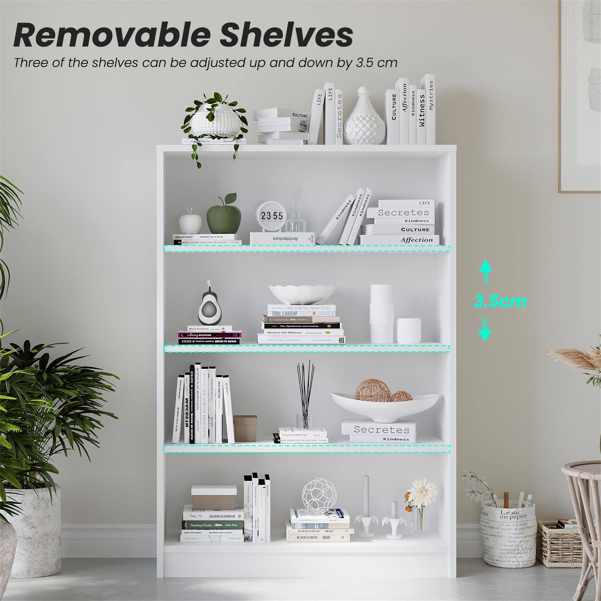 Removable Shelves  
Three of the shelves can be adjusted up and down by 3.5 cm

LIFE  
Affection  
Kindness  
Secretes  
CULTURE  
Architecture  
Affection

THE PORTER PRINCIPLES  
3.5cm

The everium DE - .  
DE  
- Wed Phic Willown HAMPLET  
-  
Secretes Kindness  
HARNESS ninChand - - CONTAINS  
48 COLORIES 100  
-  
Lesac m papler ; - C 100ml - CHRUS  
-  
- 2% Greguar