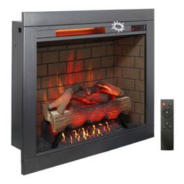 Rbied - 28in Infrared Fireplace Insert with Trim and Sound - Antique Black