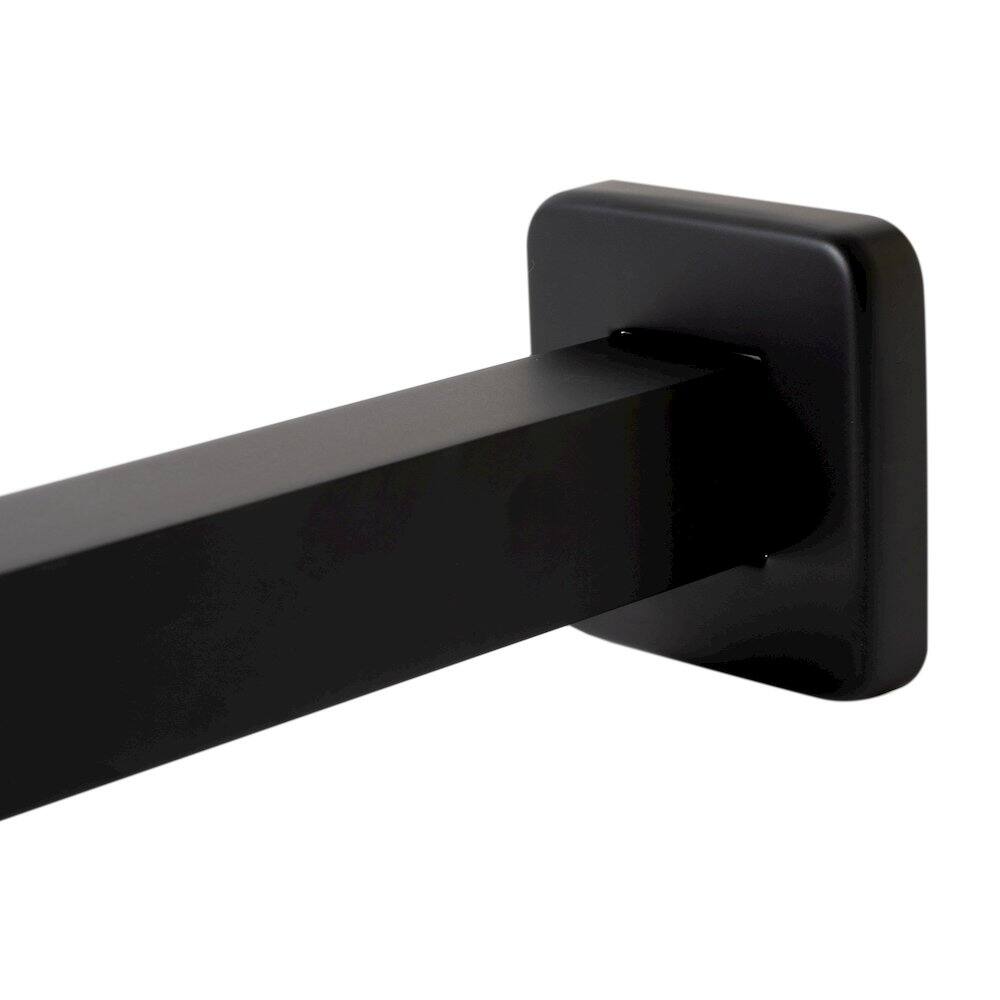 Back. Alfi - Black Matte 20" Square Wall Shower Arm - Black.