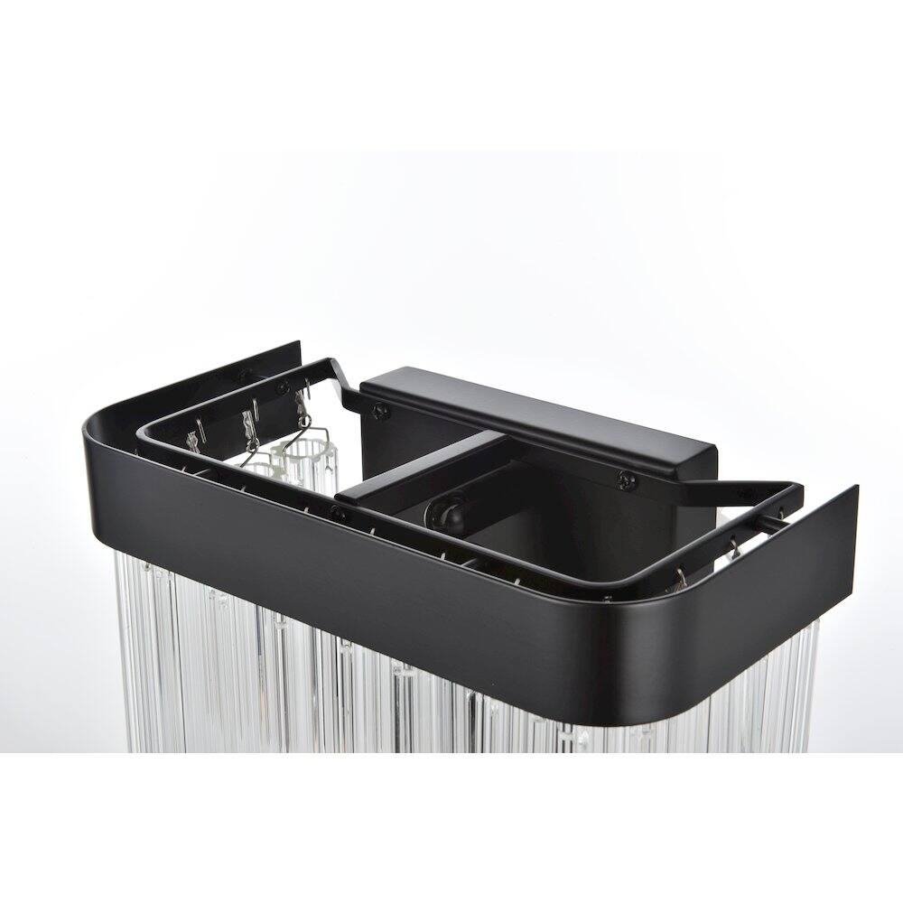 Alt View 1. Elegant Lighting - Harlow 9 Inch Wall Sconce In Black - Black And Clear.