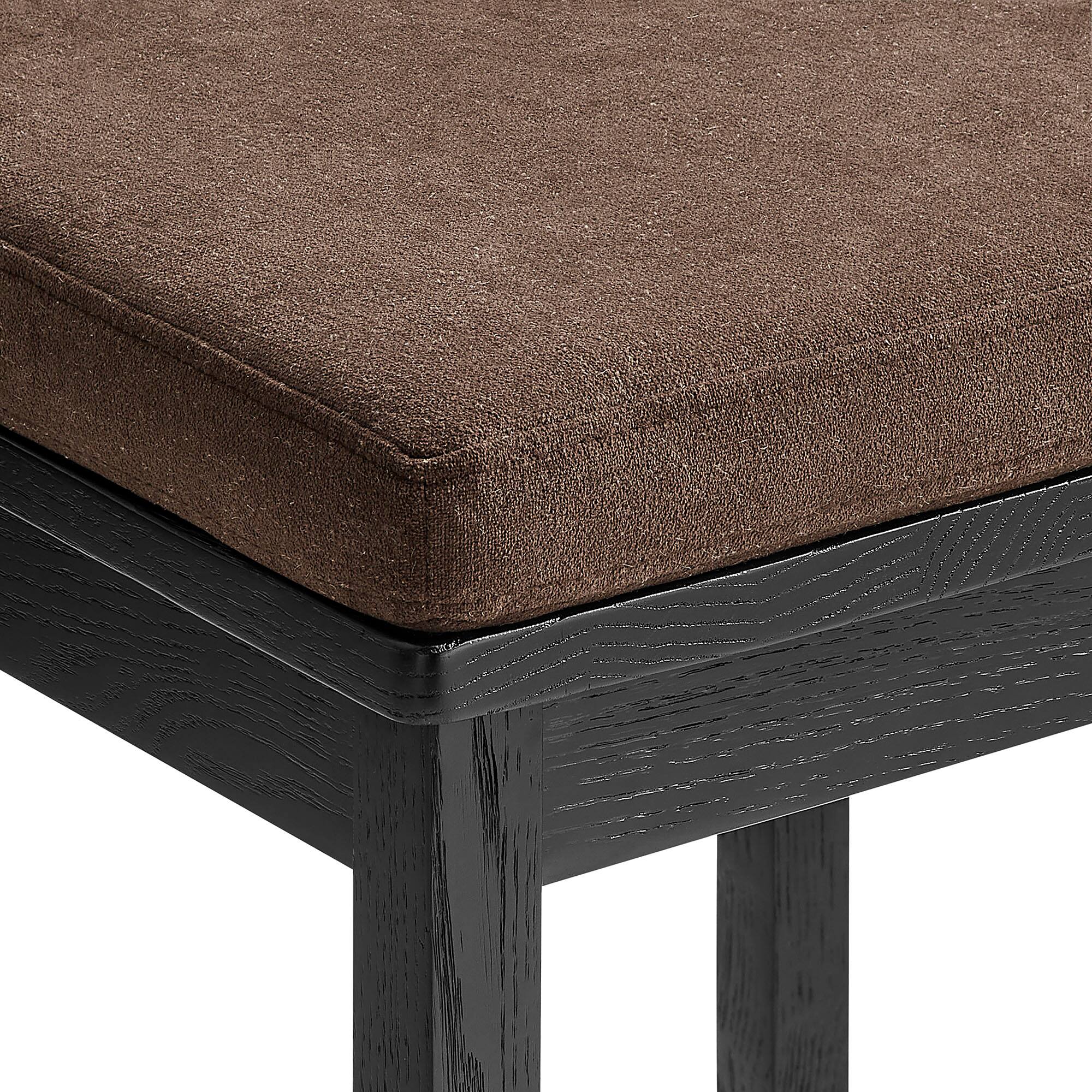 Alt View 5. Modway - Jax Oak Wood Bar Stool With Wavy Razor Back and Cushion by Modway - Black Cocoa.