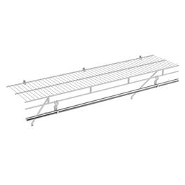 Costway - 4 ft x 12 inch Closet Shelves Wall Mounted with Hanging Rod for Laundry Room - White