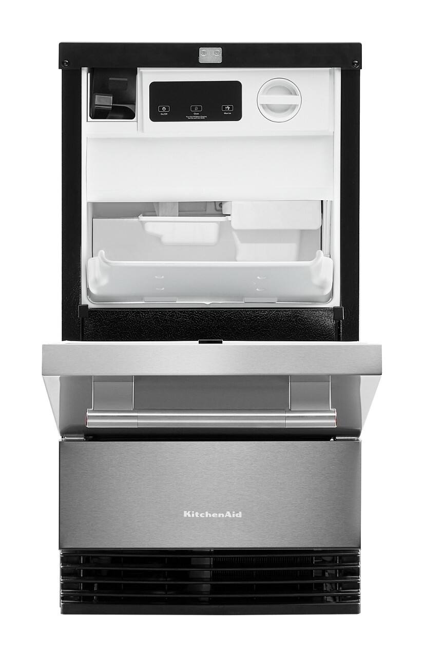 Alt View 2. KitchenAid - 18 inch 35-Lb. Ice Maker - PrintShield Stainless Finish.