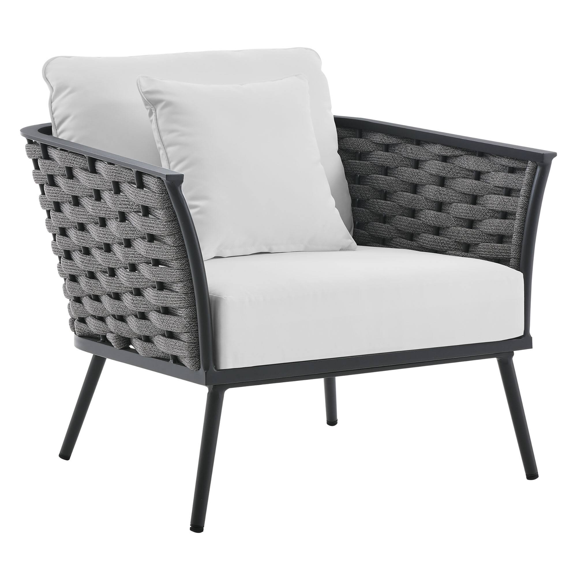 Angle. Modway - Stance Outdoor Patio Aluminum Armchair by Modway - Gray White.