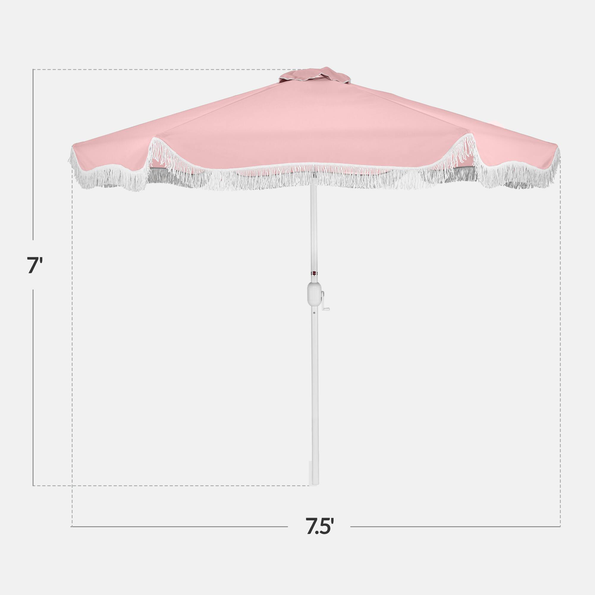 Alt View 1. Best Choice Products - Best Choice Products 7.5ft Fringe Market Umbrella  Boho Patio Sunshade w/ Tilt, UPF50+ - Pink - Pink.