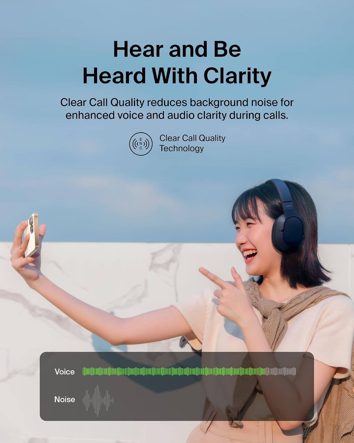 Hear and Be Heard With Clarity

Clear Call Quality reduces background noise for enhanced voice and audio clarity during calls.

Clear Call Quality Technology

Voice
Noise