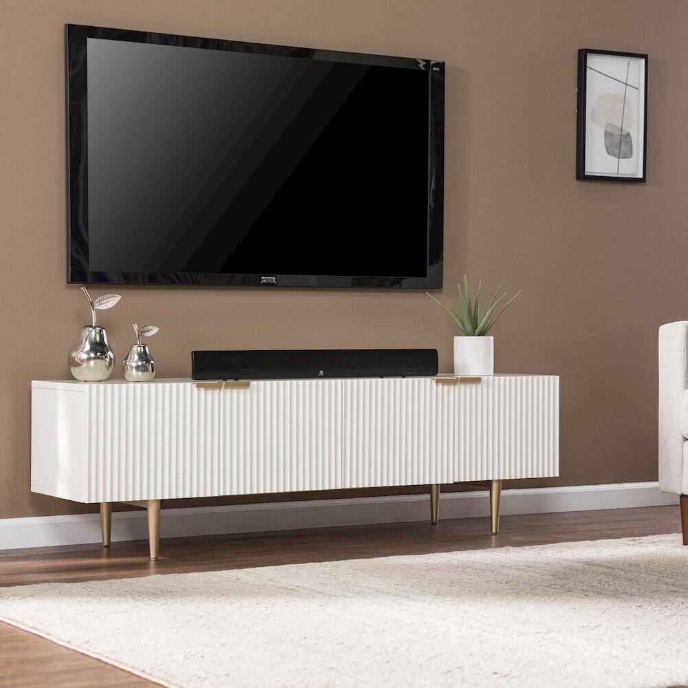 Alt View 1. SEI Furniture - Pilston 4-Door Media Console - White.