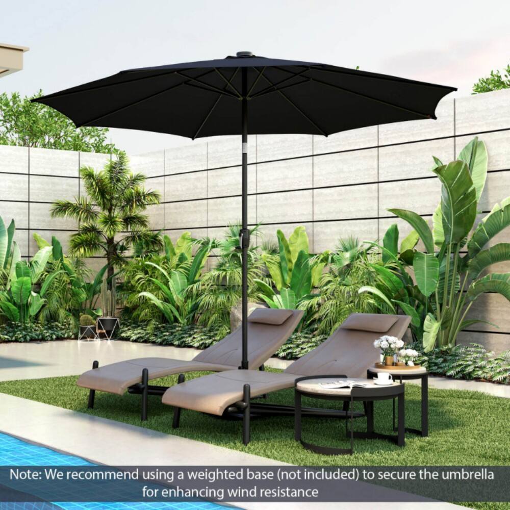 Note: We recommend using a weighted base (not included) to secure the umbrella for enhancing wind resistance.