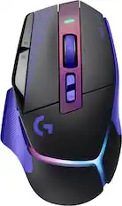 Front. Logitech - G502 X PLUS Wireless Gaming Mouse for Desktop with HERO 44K Sensor and 13 Controls, USB-C mouse for PC, Mac - Dark Lilac.