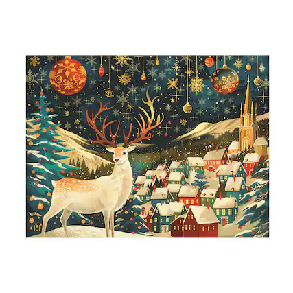 Front. Trademark Fine Art - Michael David Ward Christmas Village Canvas Art - 24x32 - Multicolor.