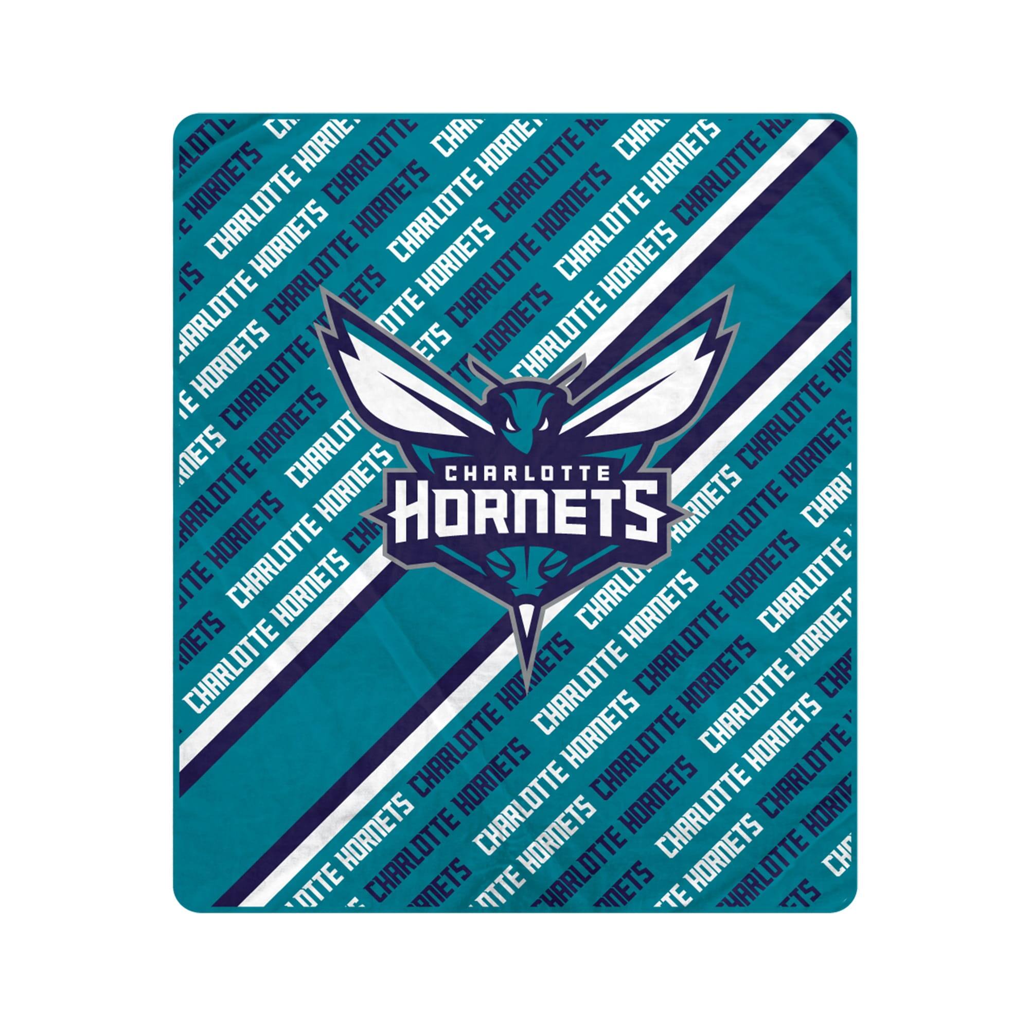 Pegasus - Charlotte Hornets 50" x 60" Diagonal Lined Wordmark Ultra Soft Blanket - Multicolor