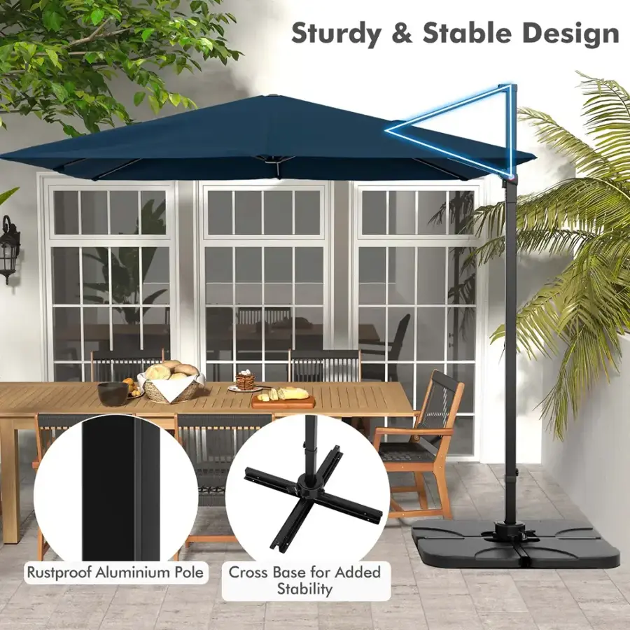 Sturdy & Stable Design Rustproof Aluminum Pole Cross Base for Added Stability